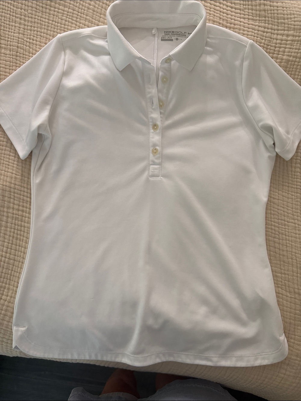 Nike White Short-Sleeve Golf Polo